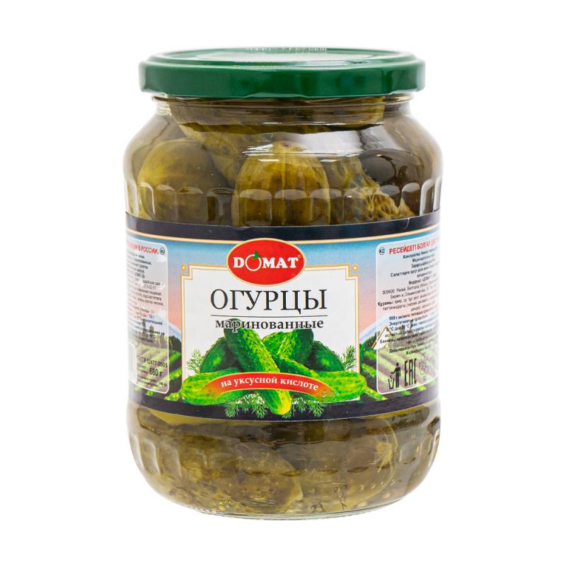 Огурцы маринованные, Domat, 680 мл
