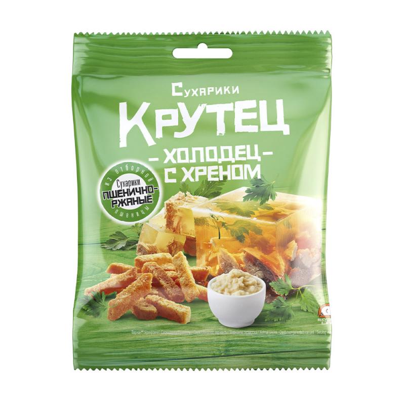Сухарики, Крутец, холодец с хреном, 80 г