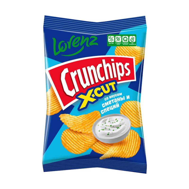 Чипсы картофельные рифлёные "Crunchips. X-Cut", Lorenz, 59 г, в ассортименте