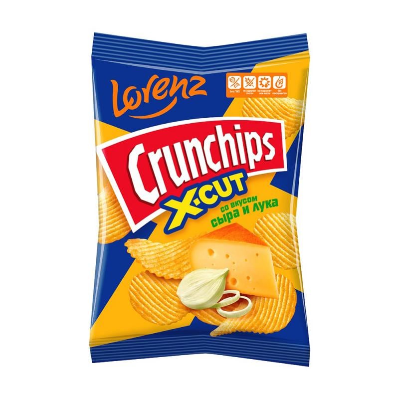 Чипсы картофельные рифлёные "Crunchips. X-Cut", Lorenz, 59 г, в ассортименте