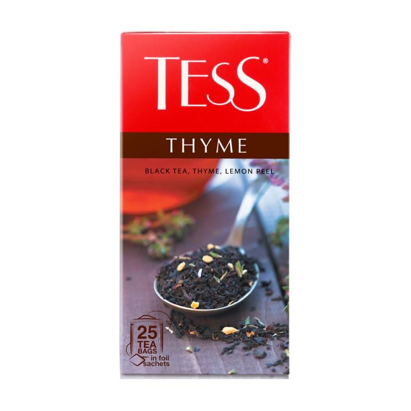 Чай чёрный "Thyme", TESS, с ароматом лимона и чабреца, 37,5 г, 25 пакетиков