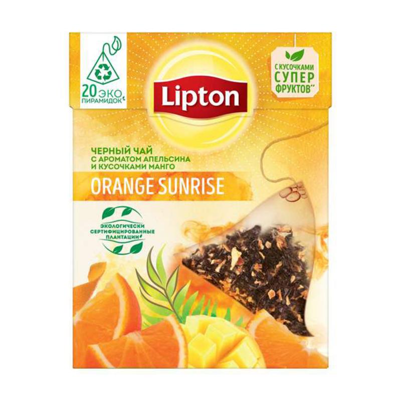 Чёрный чай "Orange Sunrise", Lipton, 20 пирамидок х 1,5 г