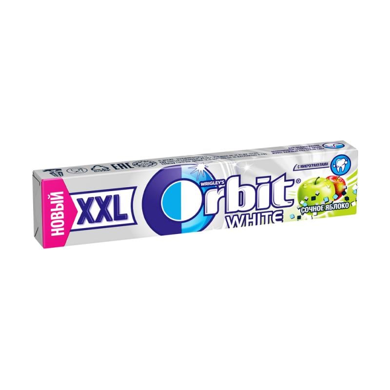 Жевательная резинка "Cочное яблоко", Orbit White XXL, 20,4 г