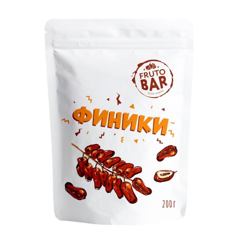 Финики сушёные с косточкой, FRUTO BAR, 200 г - купить в интернет-магазине Fix Price в г. Междуреченск по цене 69 ₽ самовывозом из магазина