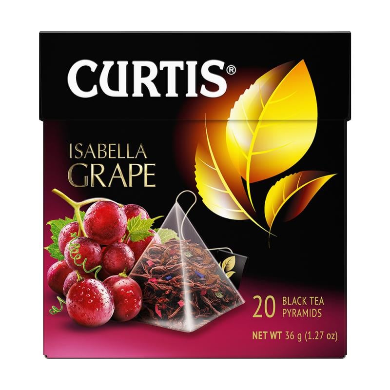 Чёрный чай "ISABELLA GRAPE", Curtis, 20 пирамидок, 36 г