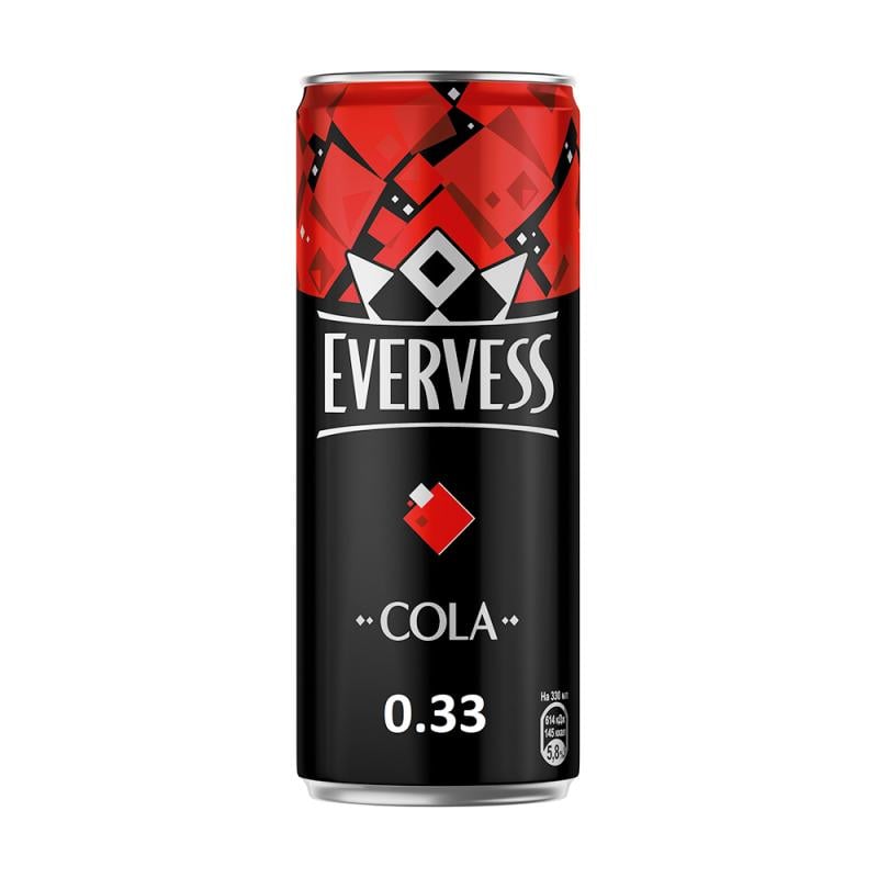 Сильногазированный напиток "COLA", EVERVESS, 0,33 л