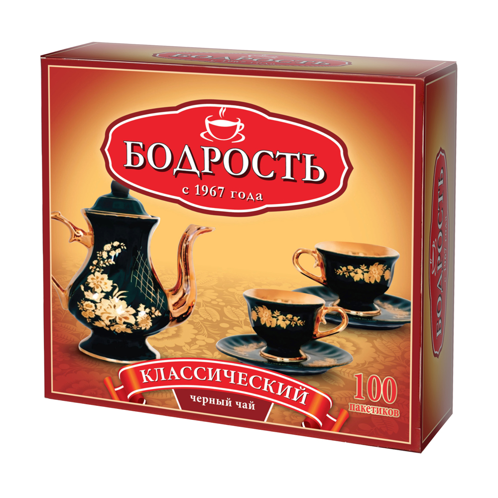Чай чёрный "Классический", БОДРОСТЬ, 100 пакетиков - купить в интернет ...