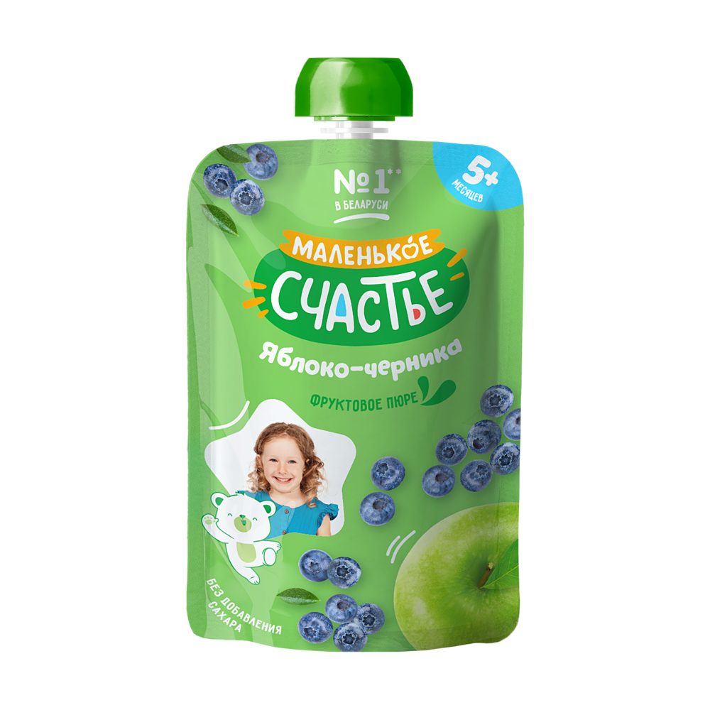 Пюре Яблоко-Черника, 90 г, 5+ - купить в интернет-магазине Fix Price в ...