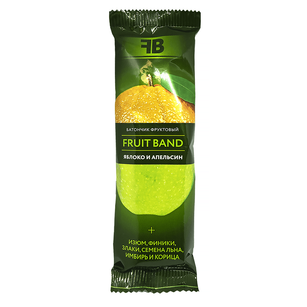 Батончик FRUIT BAND, яблоко/апельсин/лен, 40 г - купить в интернет-магазине  Fix Price в г. Москва