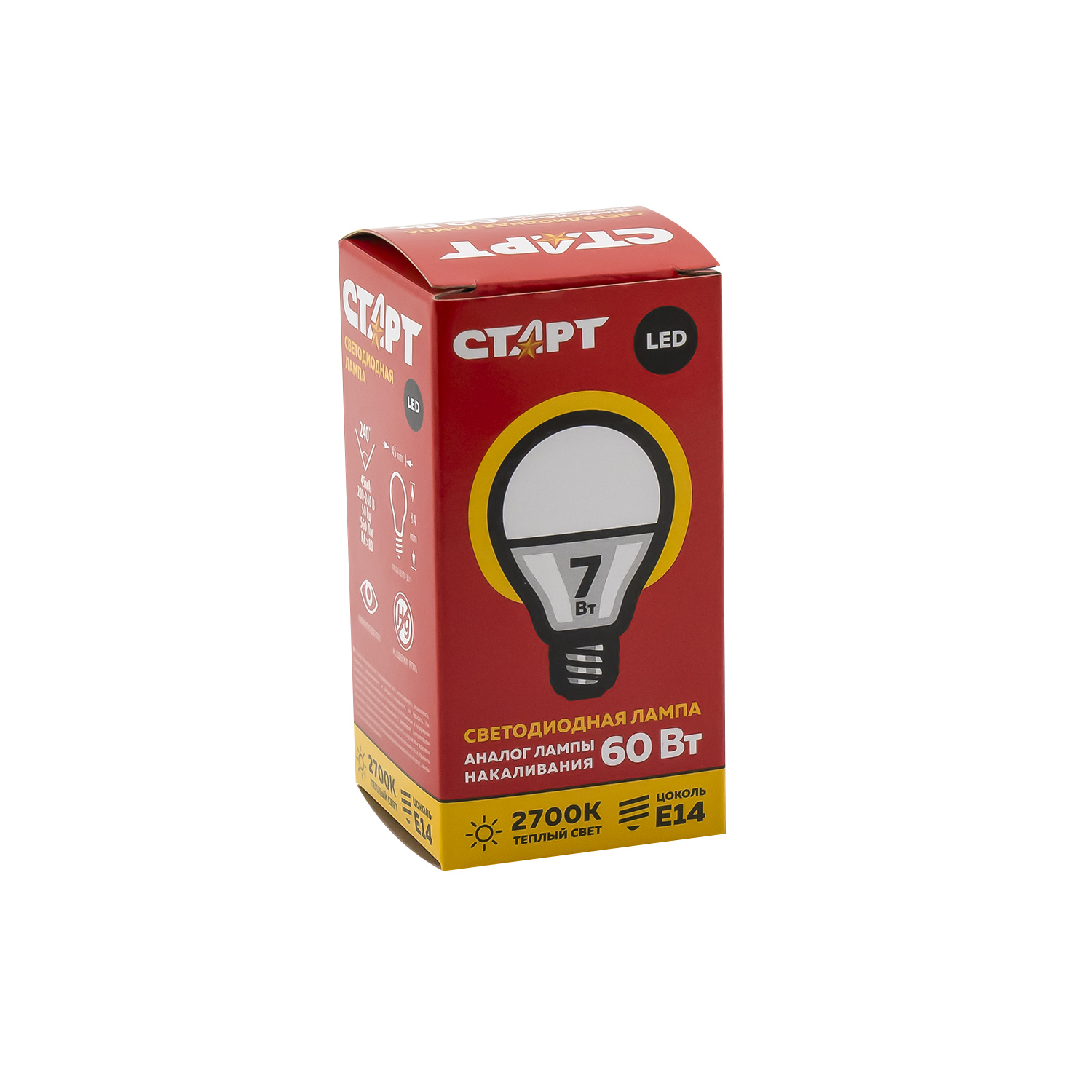 Лампа светодиодная, Старт, 7 Вт, E14 - купить в интернет-магазине Fix ...