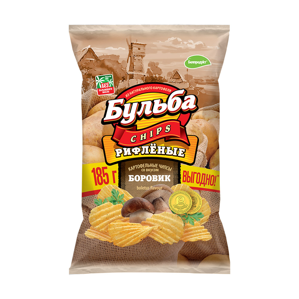 Чипсы картофельные "Бульба", рифлёные, 185 г, в ассортименте - купить в ...