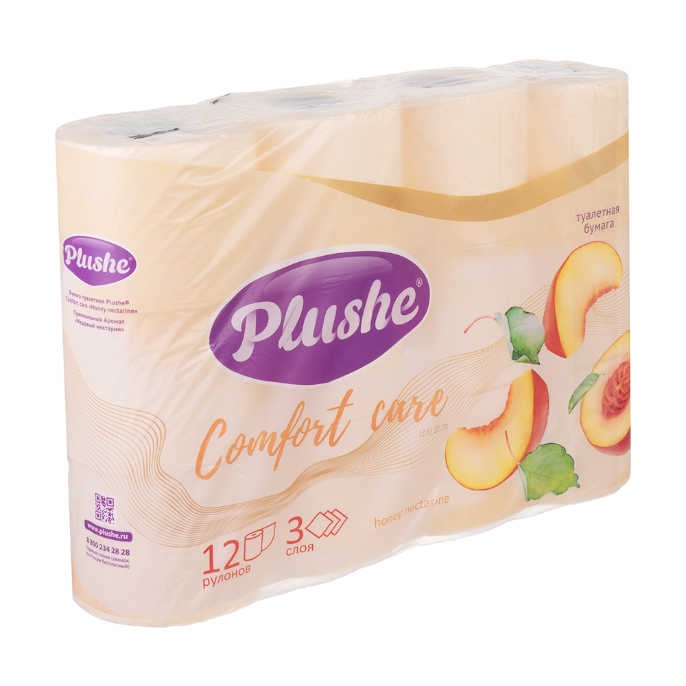 Туалетная бумага "Plushe Comfort care", 3 слоя, 12 рулонов - купить в ...
