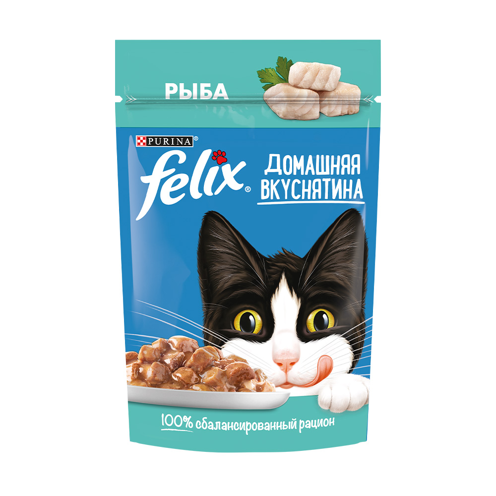 Влажный корм, Felix, рыба, 75 г - купить в интернет-магазине Fix Price ...
