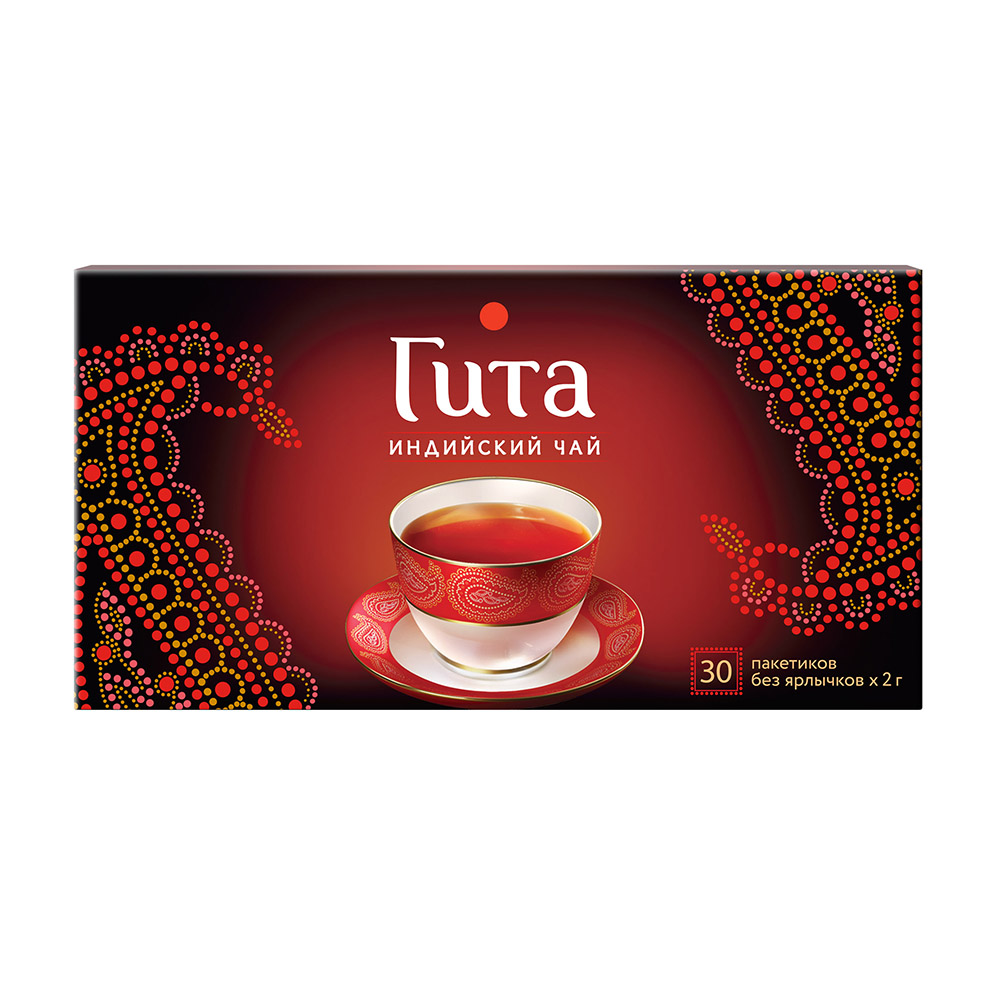 Чёрный чай "Индийский", Гита, 30 пакетиков, 60 г - купить в интернет ...