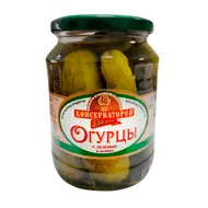 Огурцы с зеленью в заливке, Консерватория вкуса, 680 г