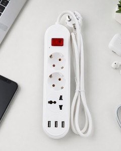 Удлинитель электрический, FLARX, с выключателем, 3 розетки, 3 USB-порта