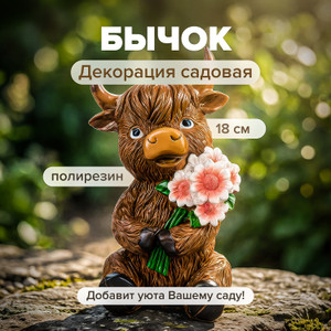 Декорация садовая "Бычок", 18 см ИМП
