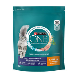 Сухой корм для стерилизованных кошек, Purina One, 950 г, курица
