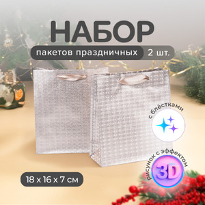 Набор пакетов праздник,2 шт.18*16*7смИМП