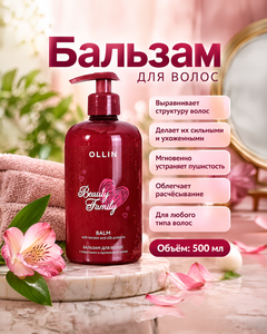 Бальзам для волос "Beauty Family", OLLIN, 500 мл, в ассортименте