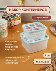 Набор контейнеров, 2 шт., в ассортименте