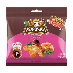 Сухарики ржаные "Курица", 3 корочки, с соусом терияки, 85 г