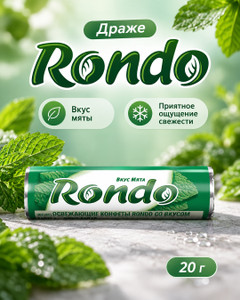 Драже, Rondo, мята, 20 г