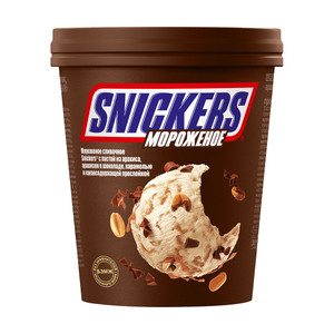 Мороженое сливочное, SNICKERS, 345 г