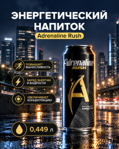 Напиток энергетический "Adrenaline Rush", 0,449 л