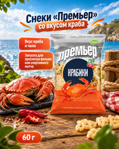 Снеки "Премьер", Белпродукт, со вкусом краба, 120 г
