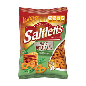Крендель хрустящий "Чипс-крендель", Saltletts, 70 г, в ассортименте