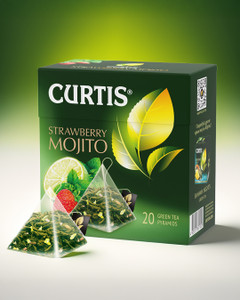 Чай зелёный "Strawberry Mojito", CURTIS, 20 пирамидок, 34 г