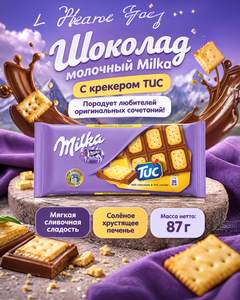 Шоколад молочный, Milka, 87 г