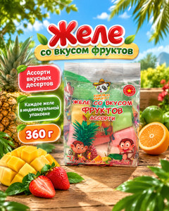 Желе со вкусом фруктов, YUMMY YUMMY, 360 г
