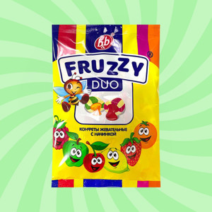 Košļājamās konfektes ar pildījumu Fruzzy Duo, 220 g