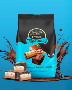 Glazētas suflē konfektes Tiramisu, 200 g