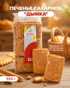 Печенье сахарное "Дымка", классическое, 550 г