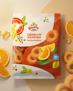 Сдобные колечки, Дымка, апельсиновые, 300 г