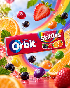 Жевательная резинка "Фруктовые вкусы Skittles", Орбит, 13,6 г