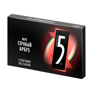 Five, "Сочный арбуз" жевательная резинка без сахара, 15,6 г