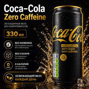 Напиток газированный, Coca‑Cola Zero, без кофеина, 330 мл