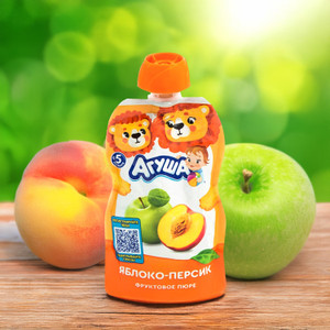Фруктовое пюре, Агуша, 90 г, в ассортименте