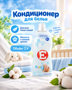 Кондиционер для белья, E, 2 л, в ассортименте