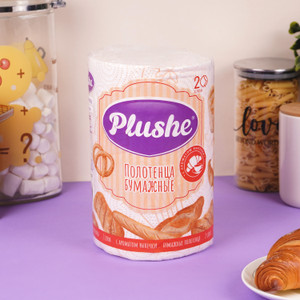 Полотенца бумажные, Plushe, 2 слоя, 1 рулон, в ассортименте