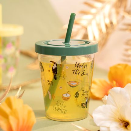 Стакан с трубочкой, O'Kitchen, 430 мл, в ассортименте