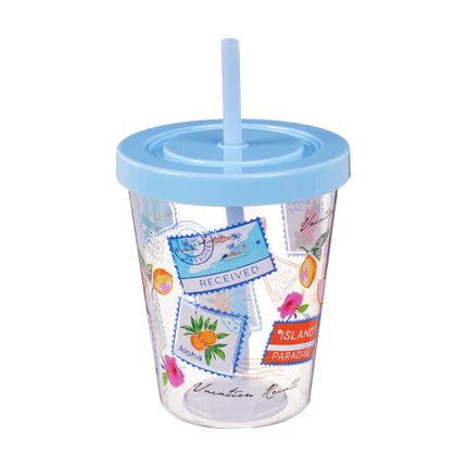 Стакан с трубочкой, O'Kitchen, 430 мл, в ассортименте