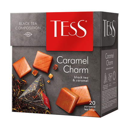 Чай чёрный "Caramel Charm", TESS, карамель, 20 пирамидок, 36 г