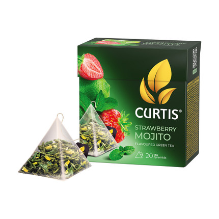 Чай зелёный "Strawberry Mojito", CURTIS, 20 пирамидок, 34 г