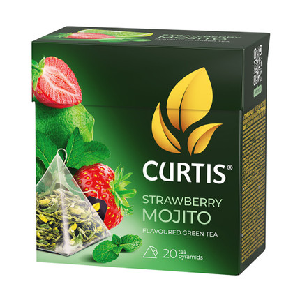 Чай зелёный "Strawberry Mojito", CURTIS, 20 пирамидок, 34 г