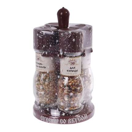 Набор из 4 мельниц со специями "Сувенир со вкусом"